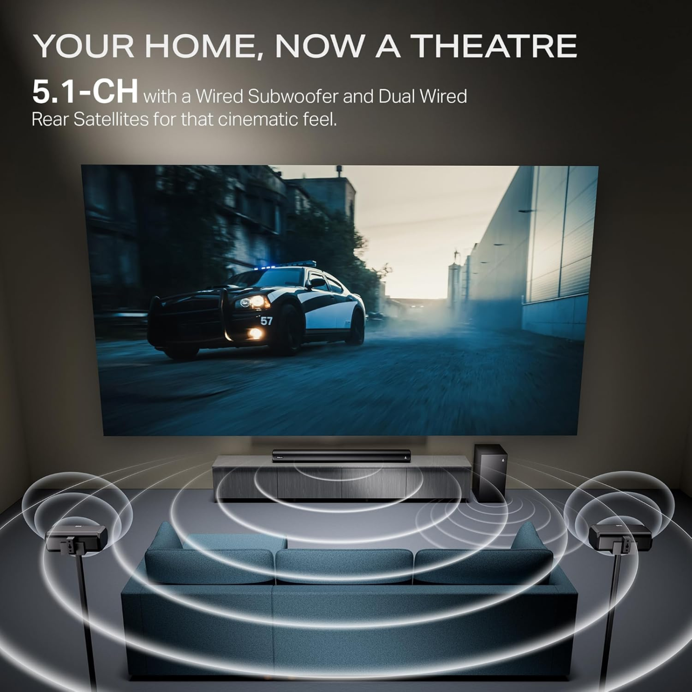 boAt Prime 5.1 5000D, Cinematic Dolby Audio, 500W Signature Sound