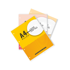 A4 Loose Leaf Report Pad,  Ruled | Pre Punched for Easy Filing