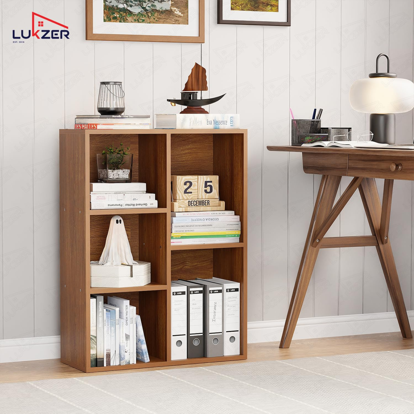 Lukzer 5-Shelf Multipurpose Bookshelf & Storage Rack