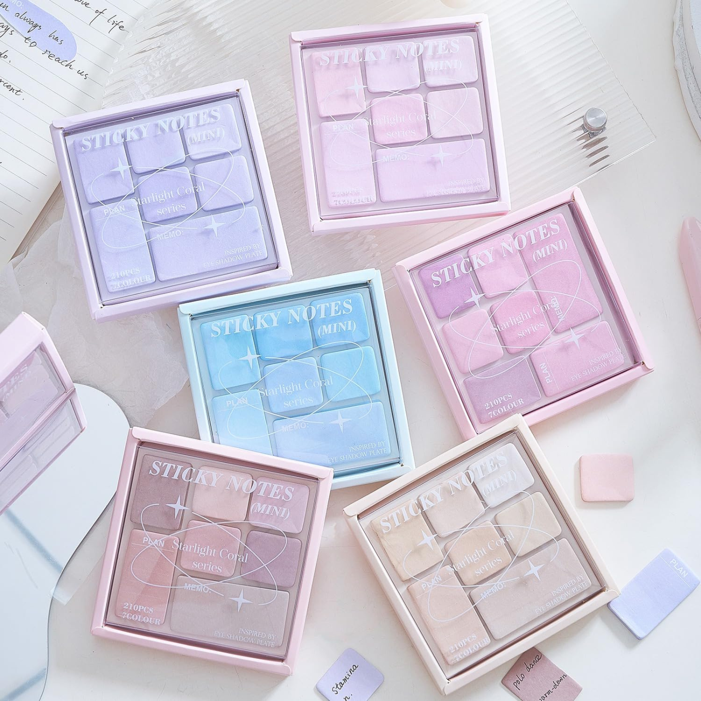 WISHKEY Colorful Sticky Notes, 210 Sheets Sticky Notes, Sticky Pad