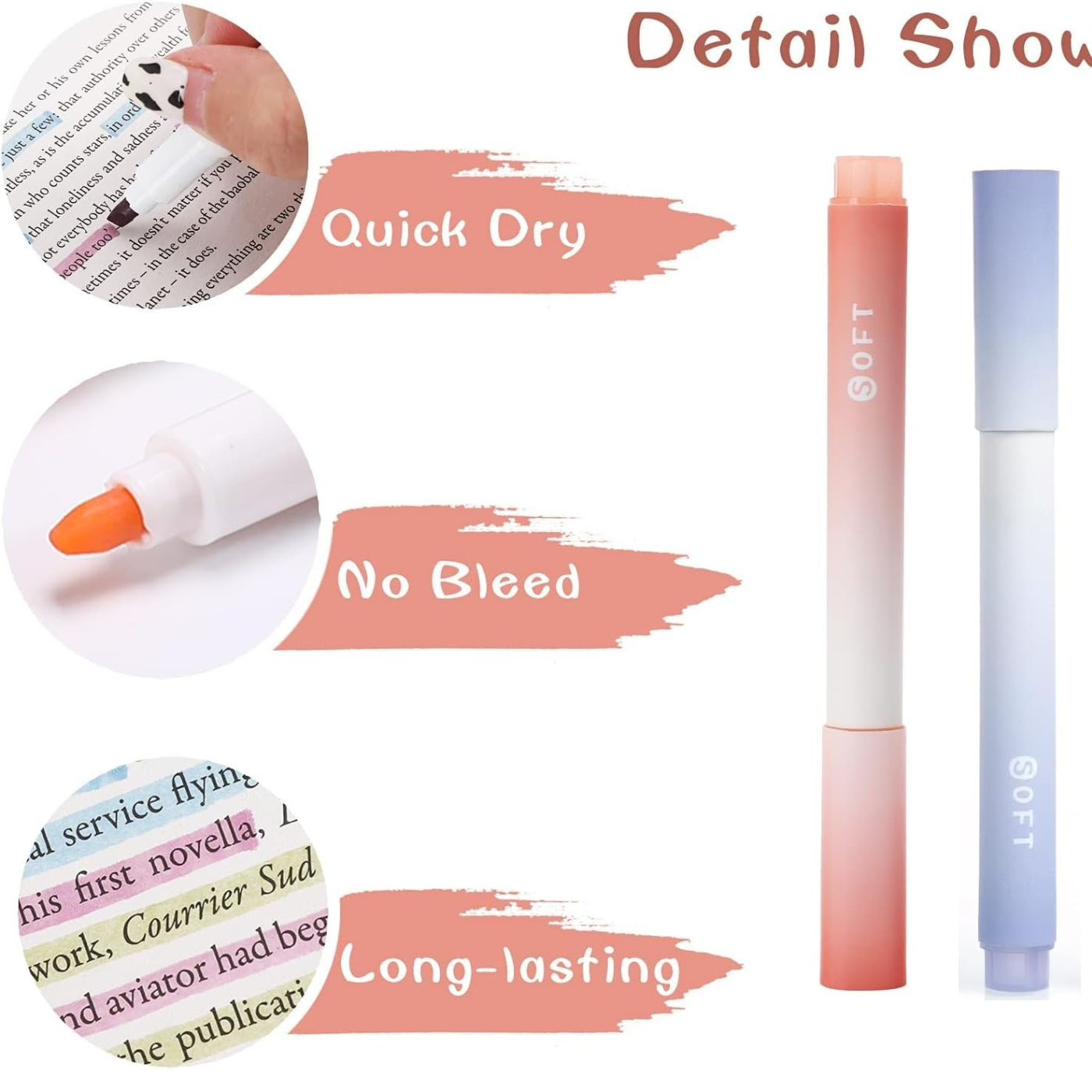 SHUTTLE ART Aesthetic Cute Highlighter Pen, Pastel Marker Set