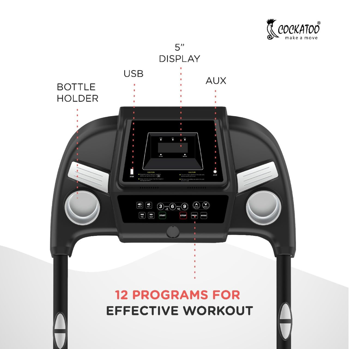 Cockatoo CTM-05 3HP Peak DC Motorized Treadmill for Home