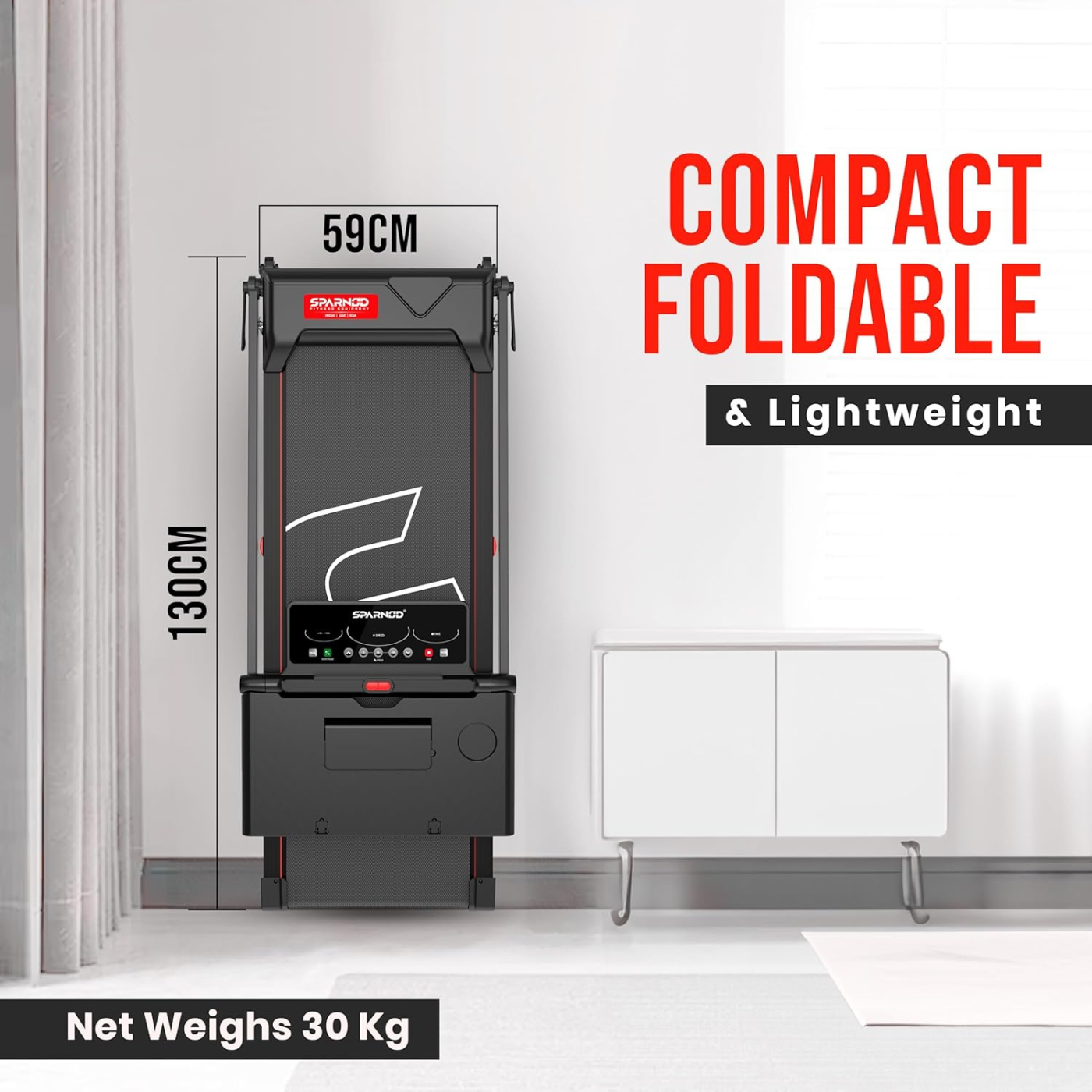 Sparnod Fitness STH-3085 Foldable Treadmill for Home