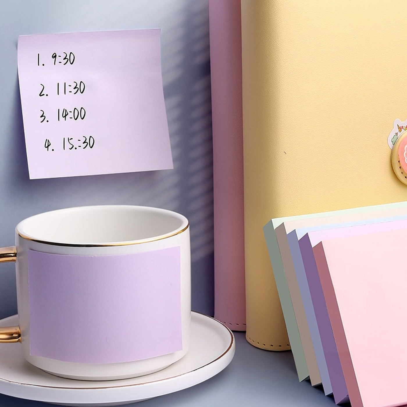 Wolpin Sticky Notes Cube (4 Pastel Morandi Colors, 100 Sheets Each)