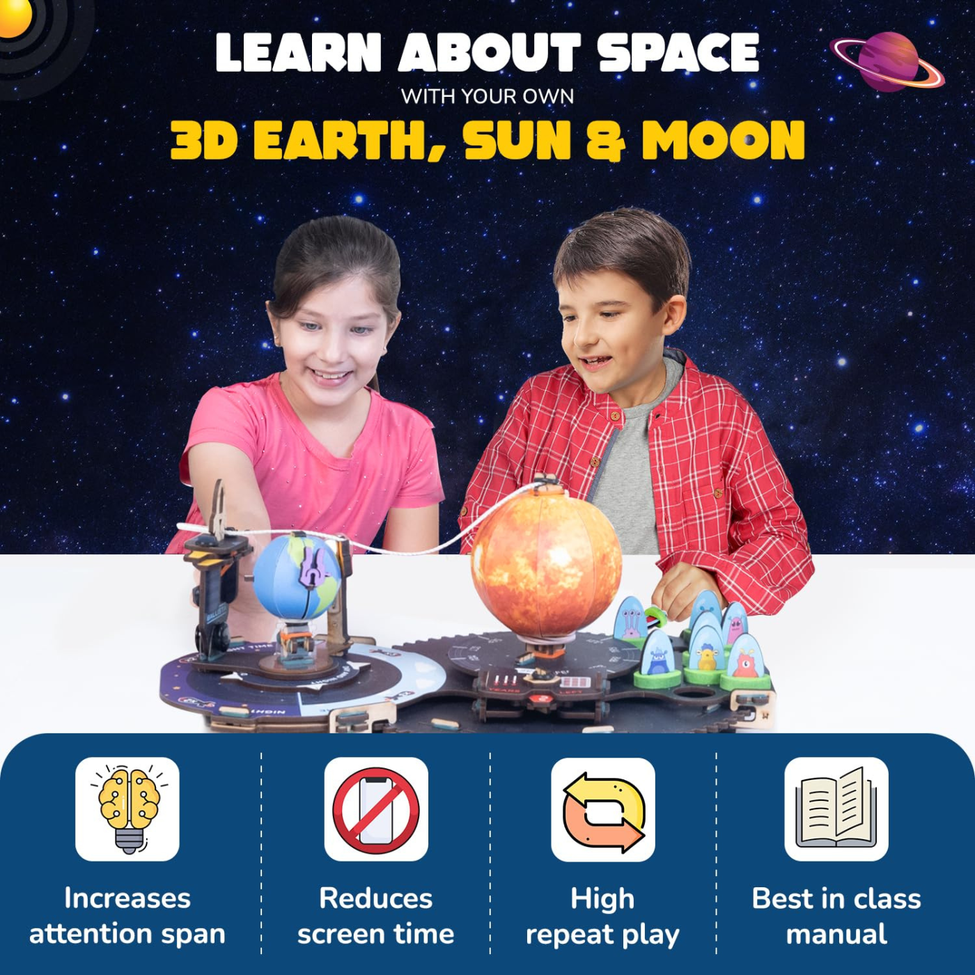 Smartivity Earth-Sun-Moon Space Toy for Kids 12-14 Years Old