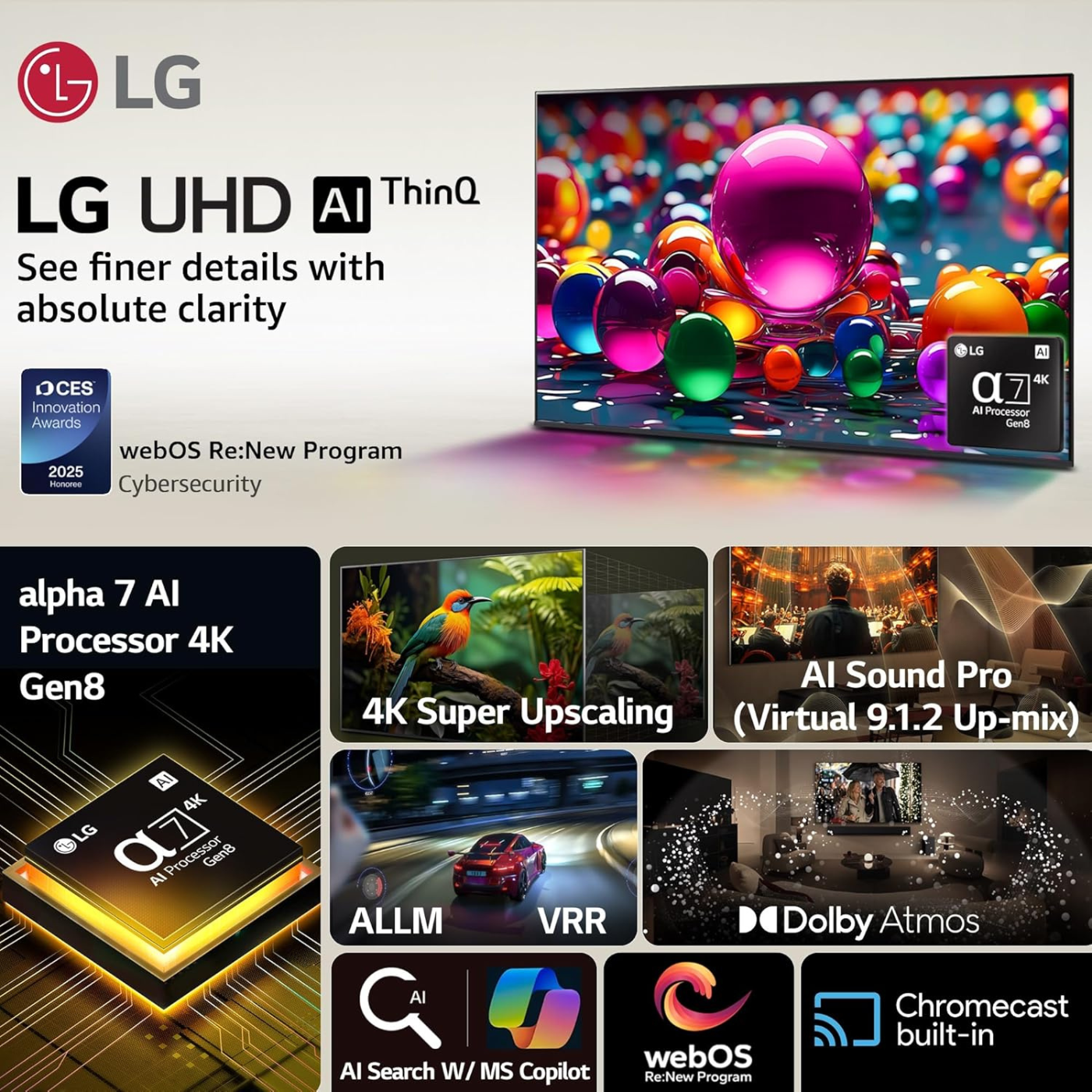 LG 108 cm (43 inches) UA82 Series 4K Ultra HD LED TV